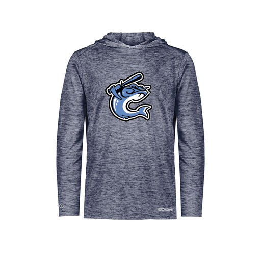 [FOLHCGNV-AS-LOGO1] Decker Men's Charge Hoodie (Adult S, Navy, Logo 1)